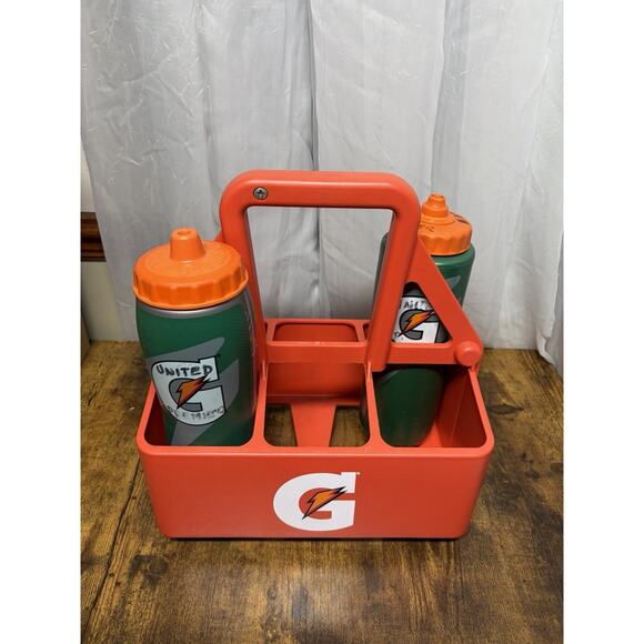 Gatorade 6 Pack 32oz Sports Football Water Squeeze Bottle Carrier Holder Orange - Picture 1 of 10